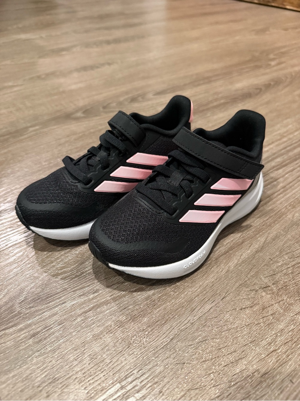 ADIDAS Kids Runfalcon 5 Black Pink Spark Sneakers Size 11K